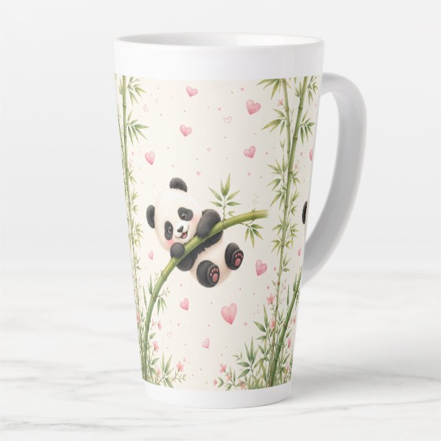 Latte Caneca de Café Panda Fofa (Ângulo direito)