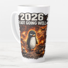 Latte Caneca de Café Penguin Engraçado 2026 Não Está Ind