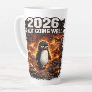 Latte Caneca de Café Penguin Engraçado 2026 Não Está Ind