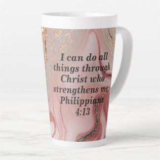 Latte Caneca de Café Personalizada com Citação da Bíblia