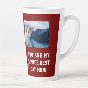 Latte Caneca de Café Personalizada com Foto de Gato Mãe
