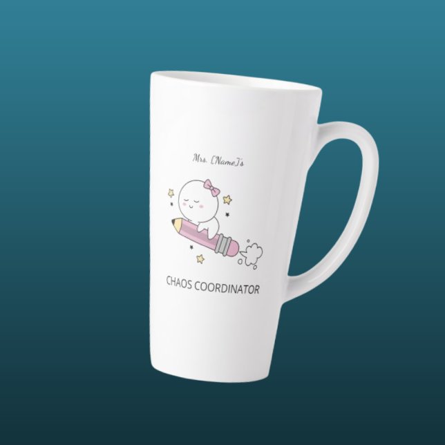 Latte Caneca de Café Personalizada Coordenadora de Caos (Criador carregado)