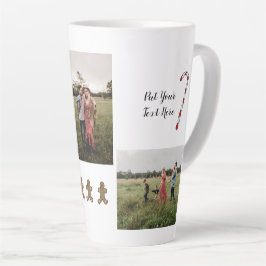 Latte Caneca de café personalizada de 3 fotos no Natal