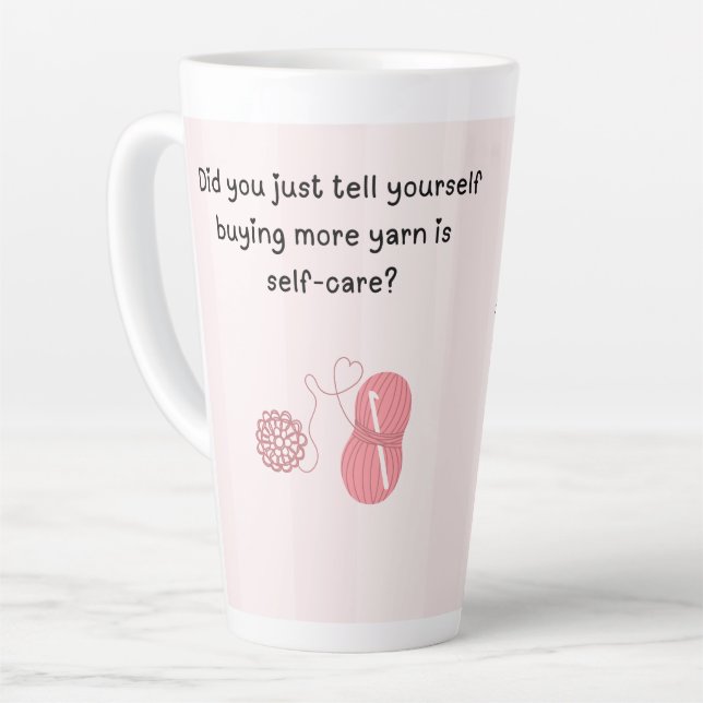 Latte Caneca de Café Personalizada “Fio é Autocuidado” (Ângulo esquerdo)