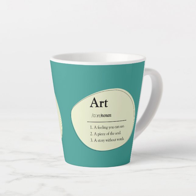 Latte Caneca de Café Personalizada no Estilo Dicionário  (Ângulo direito)