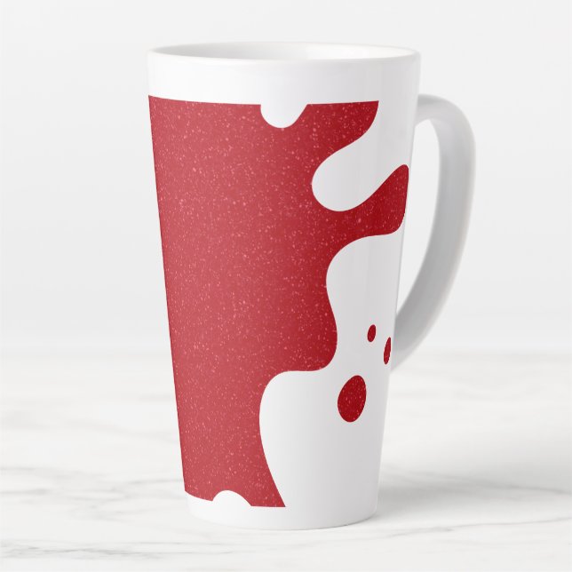 Latte Caneca de Café Personalizada Vermelha Tomate com E (Ângulo direito)