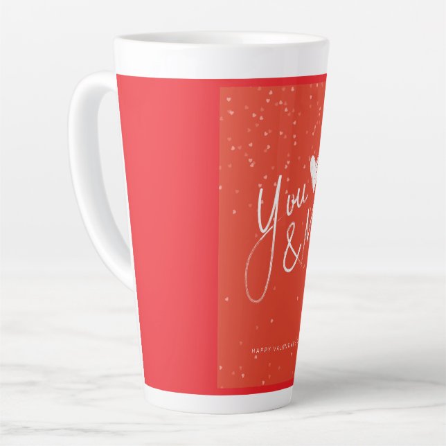 Latte Caneca de Café Romântica Vermelha You & Me (Ângulo esquerdo)