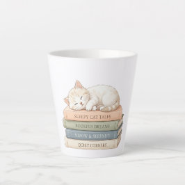 Latte Caneca de Café Sleepy Cat Books – Presente Literár