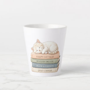 Latte Caneca de Café Sleepy Cat Books – Presente Literár