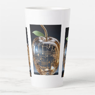Latte Caneca de Maçã de Cristal Dourado - Caneca de Café