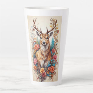 Latte Caneca de Veado em Aquarela - Caneca de Café de Ce