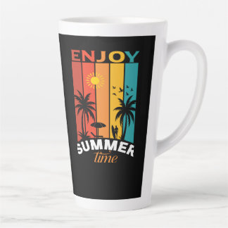 Latte Caneca Floral de Verão Vintage – Café Estético Ret