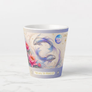Latte Caneca Pequena de Café com Arte de Lírio de Água d