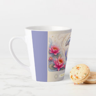 Latte Caneca Pequena de Café com Arte de Lírio de Água d