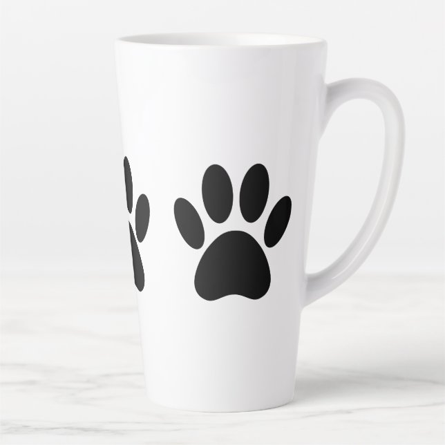 Latte Caneta De Cachorro Imprime Na Caneca Preta De Café (Direita)
