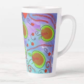 Latte cerejas Para Beber Caneca de café com leite
