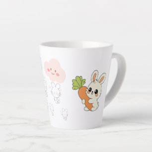 Latte Coelho Fofo com Caneca de Café de Cenoura   Rabino