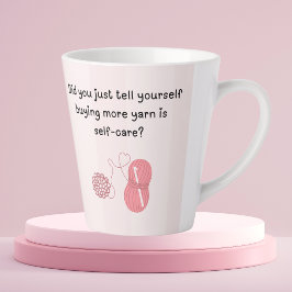 Latte “Comprar Fio É Cuidado Pessoal” Caneca de Café Eng
