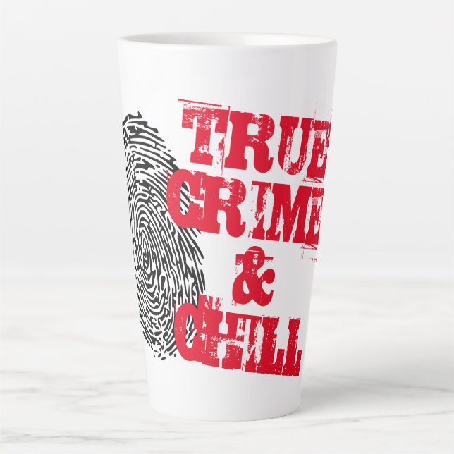 Latte Crime verdadeiro e chill netflix, caneca de café e (Frente)