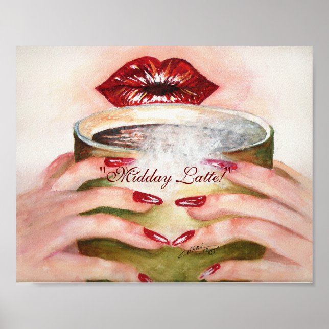 "Latte de meio-dia!" Impressão 8x10 (Frente)