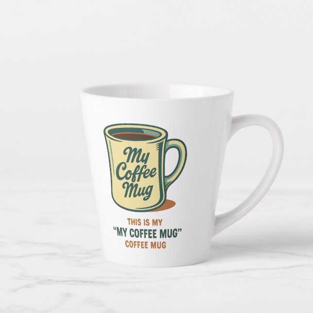 Latte Design de Humor de Caneca de Café Retrô (Direita)