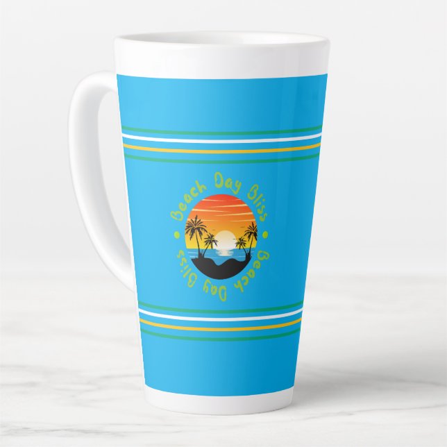Latte Diversão ao Sol Caneca de Café Personalizada de Ve (Ângulo esquerdo)