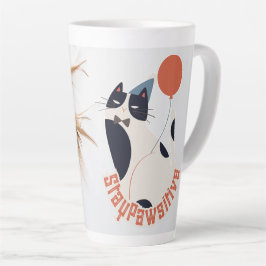 Latte Elegante Caneca Alta de Café com Gato Smoking Fica