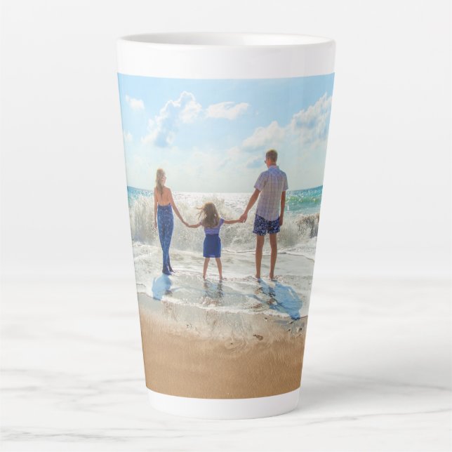 Latte Envie Sua Foto Caneca de Café com Leite (Frente)