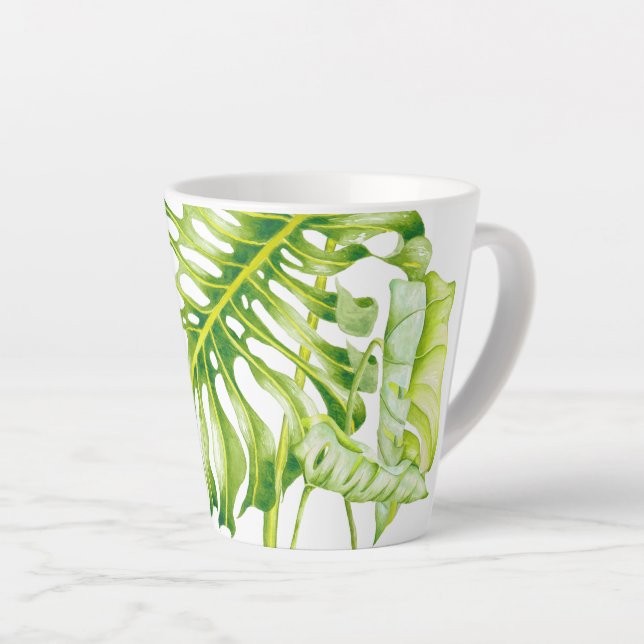 Latte Esculturas de folhas em uma pequena caneca de café (Ângulo direito)