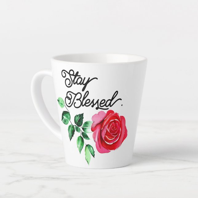 Latte Fique abençoada caneca de café (Ângulo esquerdo)