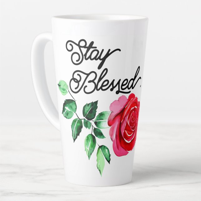 Latte Fique abençoada caneca de café (Ângulo esquerdo)