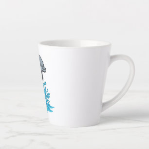 Latte Golfinho Alegre Splash - Caneca de Café com Leite