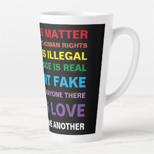 Latte igualdade de vidas negras importam caneca de café