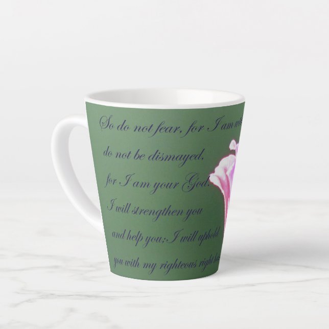Latte Isaiah 41:10 caneca de café (Ângulo esquerdo)