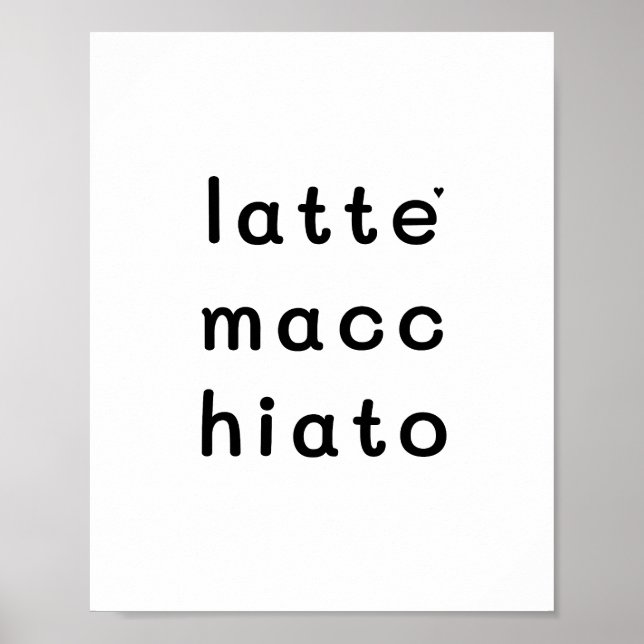 Latte macchiato - minimalistic typography poster (Frente)