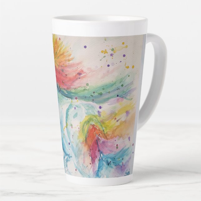 Latte Minha Caneca de Café de Cavalos Unicórnio Arco-Íri (Ângulo direito)