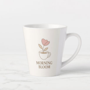 Latte Morning Bloom   Caneca de Café Floral Estética 