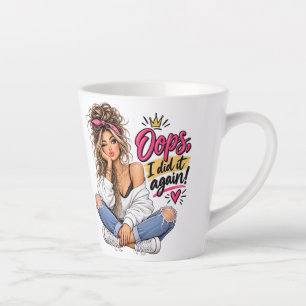 Latte Opa, Eu Fiz de Novo! Caneca de Café Feminina Engra