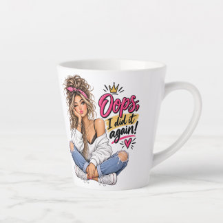 Latte Opa, Eu Fiz de Novo! Caneca de Café Feminina Engra