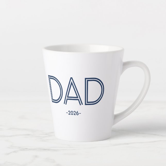 Latte Pai Estiloso com Caneca de Café de Ano Personaliza (Direita)