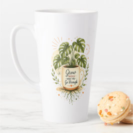 Latte Planta Monstera em Caneca de Café | Caneca de latt