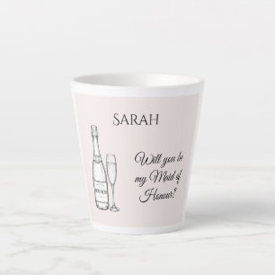 Latte Proposta de Dama de Honra Café com Leite Caneca