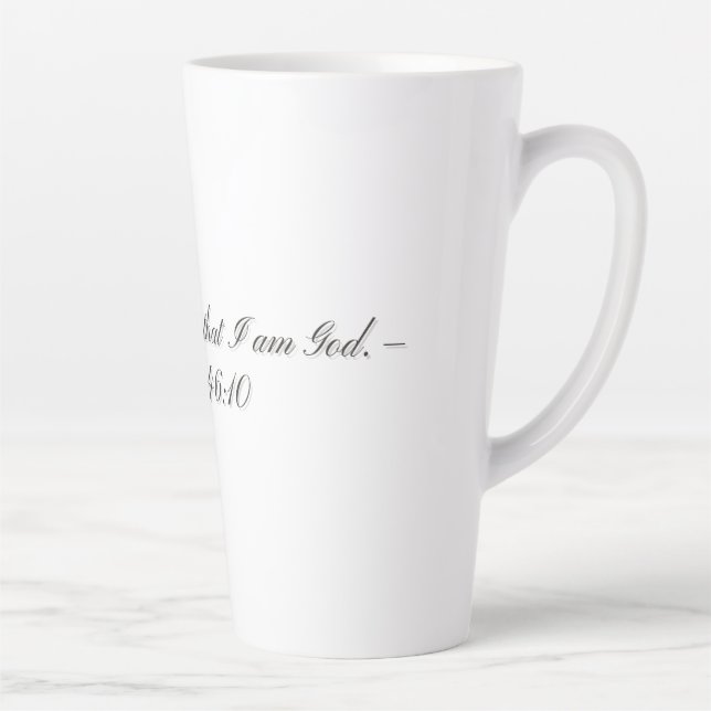 Latte Salmo 46:10, Caneca de Café com Leite Presente (Direita)