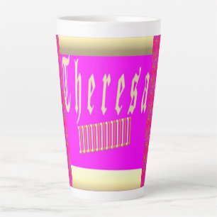 Latte Theresa design chocante caneca de café rosa e our