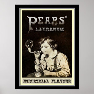 Laudanum Vintage de pera Impressão 12 x 16