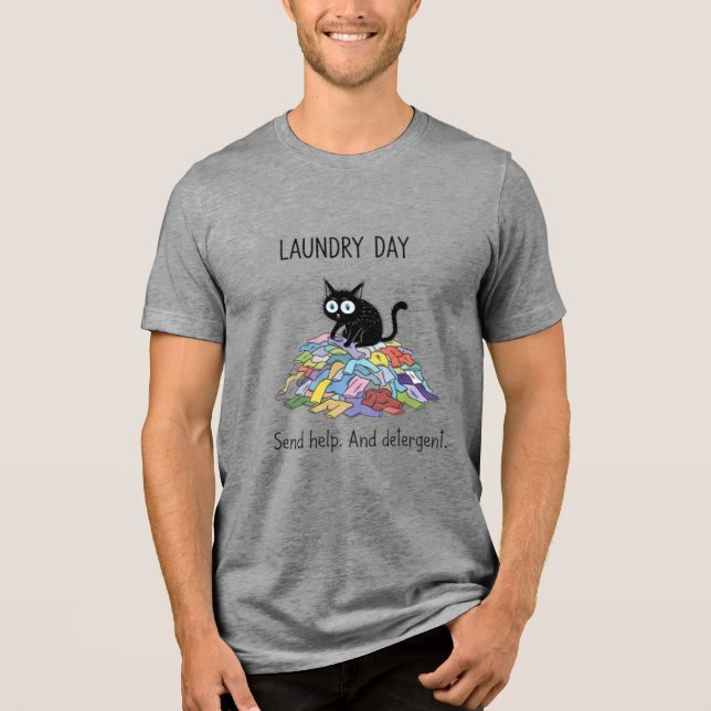 Laundry Day Black Cat Lover Tee (Frente)