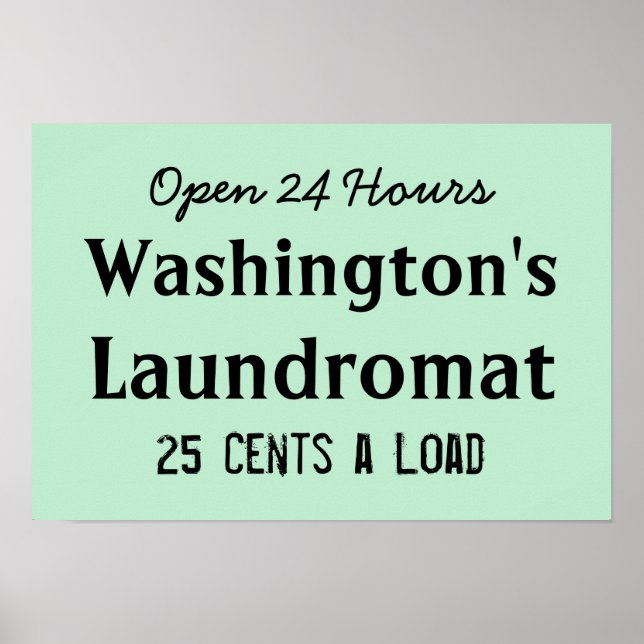 Laundry Personalizado Laundromat Art Poster (Frente)