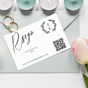 Laurel Monograma Código QR RSVP Online