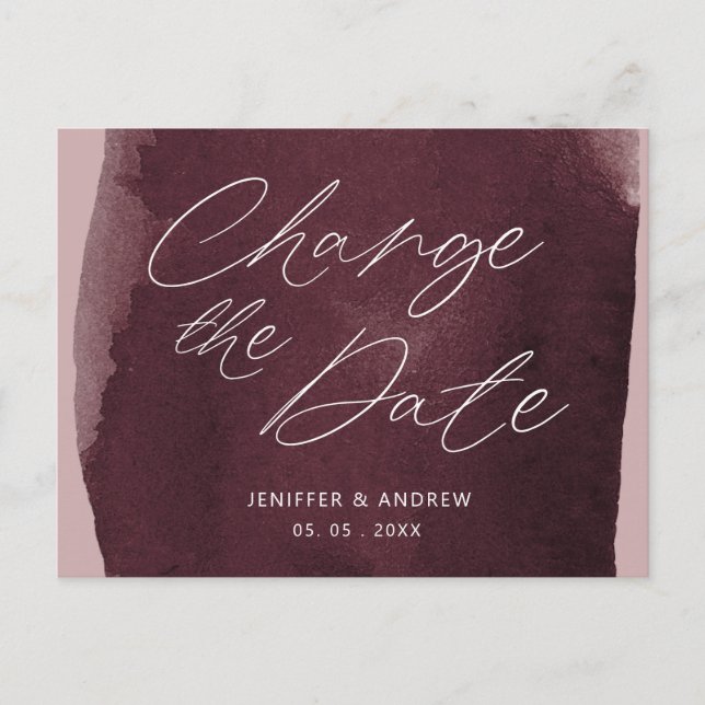 lavagem com aquarela muda a data do cartão postal (Frente)