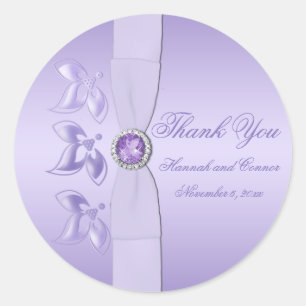 Lavanda 3" Jewelled floral etiqueta redonda